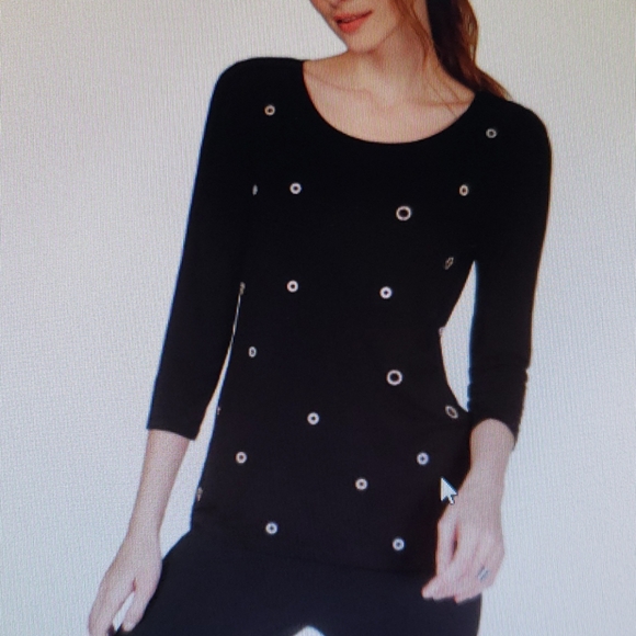 INC International Concepts Tops - INC International Rhinestone-Embelishments Black Top